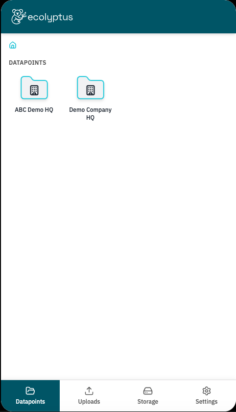 Lyptus Meter Tracker site list, showing every site as its own folder